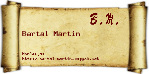 Bartal Martin névjegykártya