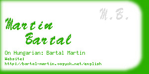 martin bartal business card